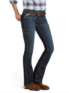 ARIAT Women's Rebar DuraStretch Riveter Boot Cut Jean Size 34 Regular